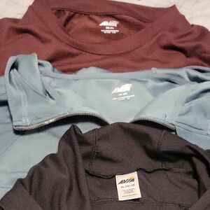Avia Long Sleeve Tees - Black, Teal, and Maroon